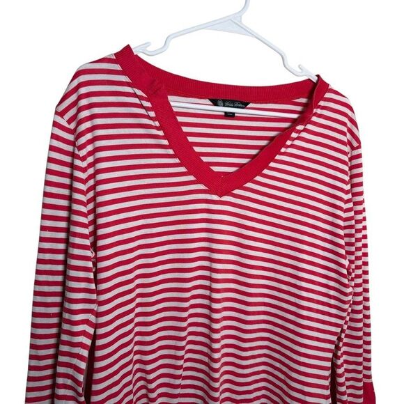 Brooks Brothers Blouse Women's XL Striped V-Neck 3/4 Sleeve Nautical Top - Picture 2 of 11